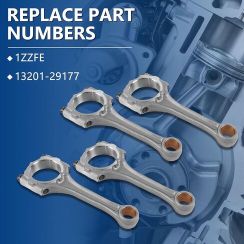 1zzfe 13201-29177 محرك توصيل قضبان 4pcs ملائمة لعام 1998-2008 Corolla Celica GT Prizm 1zz-Fe 1zz 1.8l ، استبدل OE 1ZFFE ، 13201-29177 in Saudi Arabia