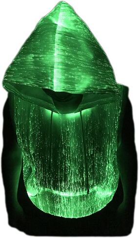 تضيء هوديس بارد بارد LED الألياف الألياف البصرية الأزياء هوديي توهج في بلوزات داكنة ، التحكم في تطبيقات الهاتف المحمول in Kuwait