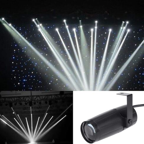 Lixada Pinspot Light 5W LED Spot Stage Lights Mini Beam Track الإضاءة لاعبا اساسيا للعائلة والحفلات المنزلية الديكور بار نادي حانة DJ عرض حفل زفاف - أبيض in Saudi Arabia