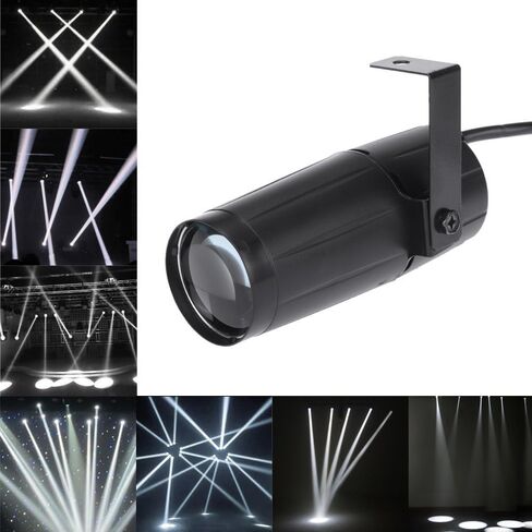 Lixada Pinspot Light 5W LED Spot Stage Lights Mini Beam Track الإضاءة لاعبا اساسيا للعائلة والحفلات المنزلية الديكور بار نادي حانة DJ عرض حفل زفاف - أبيض in Saudi Arabia