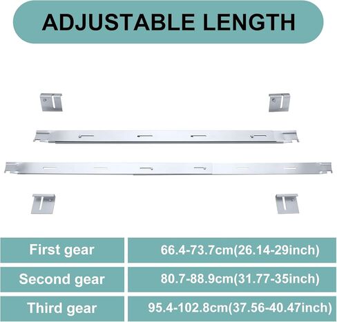 4 Pcs Adjustable File Bar for Inside a File Cabinet Drawer Cabinet File Rails Left to Right Dimension, The Bar Adjusts from 23.5'' to 42'' in Kuwait