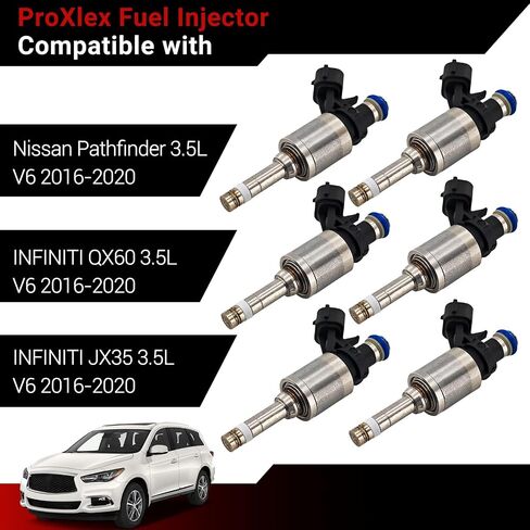 حاقن الوقود 16600-6KA0A مجموعة من 6 متوافقة مع NISSAN 2016-2020 Pathfinder Infiniti JX35 QX60 3.5L استبدال# 166006KA0A FJ1548 in Saudi Arabia