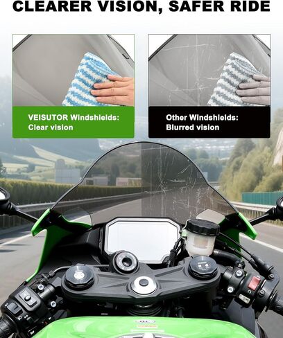 Windshield for Ninja ZX-6R 2024-2025, Dark Tinted Wind Shield Windscreen Air Deflector for Kawasaki ZX-6R ZX636 ABS 2024-2025 Accessories in Saudi Arabia