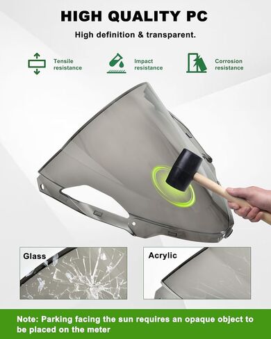 Windshield for Ninja ZX-6R 2024-2025, Dark Tinted Wind Shield Windscreen Air Deflector for Kawasaki ZX-6R ZX636 ABS 2024-2025 Accessories in Saudi Arabia