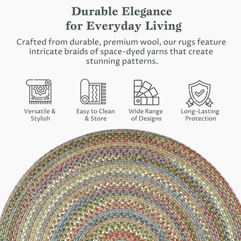 Country Jewel CJ35 Bronze 2' x 4' Oval Runner Rug - Braided Area Rug, Home Decor, Floor Mat or Kitchen Rug - Easy Care, Ideal for High Traffic Areas in Hallway and Living Room in Saudi Arabia