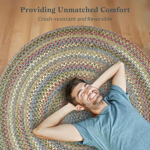 Country Jewel CJ35 Bronze 2' x 4' Oval Runner Rug - Braided Area Rug, Home Decor, Floor Mat or Kitchen Rug - Easy Care, Ideal for High Traffic Areas in Hallway and Living Room in Saudi Arabia