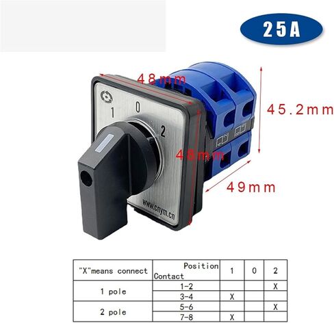 YMW26-25/2M تغيير مفتاح CAM ROTARY LW26-25A POLOS 3 بوضع مع مربع مضاد للماء عكس محرك كهربائي (التبديل مع مربع) in Saudi Arabia