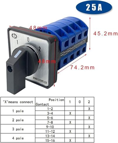 كهربائي LW YMW26-25/4 لوحة MOUNT 25A 4 أعمدة 3 السيطرة على الموضع دائرة التحويل العالمي التبديل الكاميرا الدوارة in Saudi Arabia