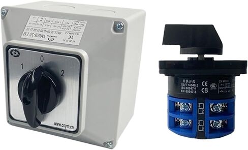 Electric Change-Over Cam Switch 32A 3 Position 2 Poles Rotary with Waterproof Protective Cover Box LW26-32/2M in Saudi Arabia