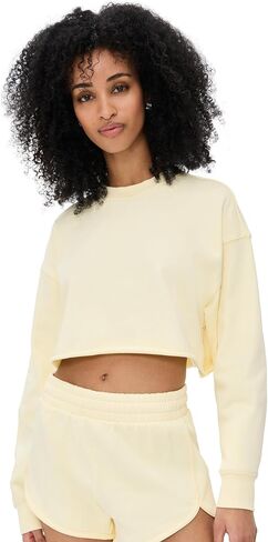 Good American Women's Terry Cropped Crewneck Sweater in Saudi Arabia