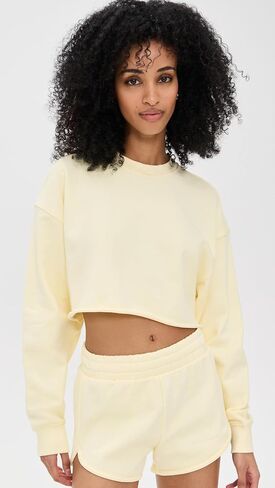 Good American Women's Terry Cropped Crewneck Sweater in Saudi Arabia