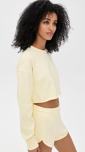 Good American Women's Terry Cropped Crewneck Sweater in Saudi Arabia