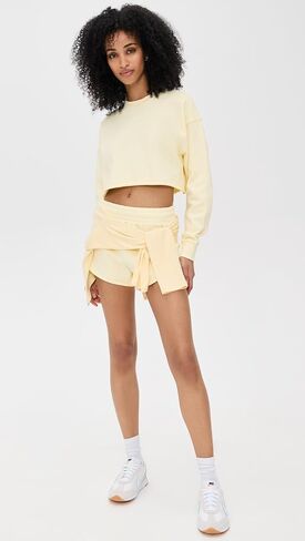 Good American Women's Terry Cropped Crewneck Sweater in Saudi Arabia