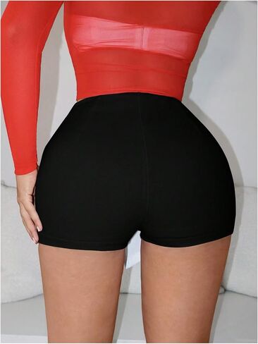 Floerns Women's High Waisted Asymmetrical Hem Skorts Slit Bodycon Mini Skirt in Saudi Arabia