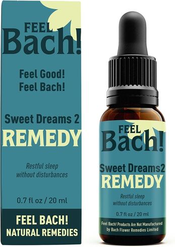 Feel Bach! Sweet Dreams #2 Remedy - Natural Homeopathic Flower Essences for Restful Sleep & Emotional Tension - Reduces Fatigue Vegan, Gluten & Sugar-Free, Non-Habit Forming, 20ml (0.7 fl oz) in Saudi Arabia