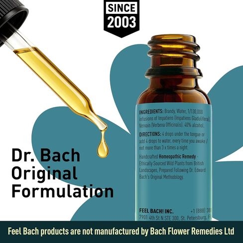 Feel Bach! Sweet Dreams #2 Remedy - Natural Homeopathic Flower Essences for Restful Sleep & Emotional Tension - Reduces Fatigue Vegan, Gluten & Sugar-Free, Non-Habit Forming, 20ml (0.7 fl oz) in Saudi Arabia