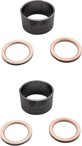 6 pcs/2 set SHLPDFM Exhaust Pipe Muffler Gaskets Compatible with Yamaha Rhino 660 YXR660F 4X4 2004-2007 in Saudi Arabia