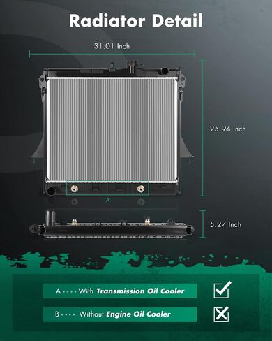 SCITOO Engine Coolant Radiator Assembly for Chevrolet & for GMC C2500 C3500, C3500HD, K2500 K3500 Suburban, V8 7.4L, Replace 1696 in Saudi Arabia