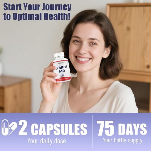Lymph MD Comfort Capsules - مزيج الهندباء السريعة وبروميلين | دعم ما بعد الوجبة لـ Foodies & Travelers ، صيغة نباتية لطيفة (150 كبسولة) in Saudi Arabia