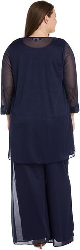 Classic 3PC Pant Set W/Pearl Embellished Lace Tank & Sheer Pleated Jacket in Saudi Arabia