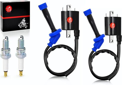 2x Ignition Coil Pack & Spark Plug Compatible with Yamaha V Star 650 XVS650 1998-2016 4VR-82320-00-00 in Saudi Arabia