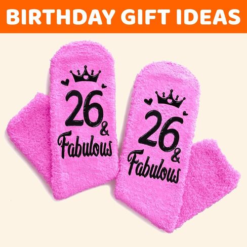 HAPPYPOP 26th Birthday Gifts Ideas Socks for Women - Socks for 26 Year Olds, Best Gifts for 26 Year Old Woman in Saudi Arabia
