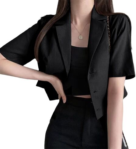 Kinghua Womens Bruged Linen Blazer خفيفة الوزن الصيف غير الرسمي القطن القطن القطن القصير in Kuwait