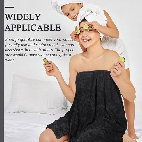 Tigeen 6 Pcs Bath Wraps for Women Waffle Spa Robe Adjustable Closure Elastic Top Lightweight Towel Dress (Gray) in Saudi Arabia