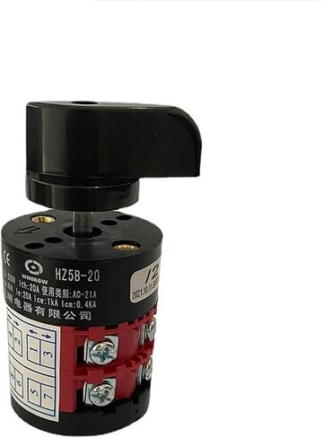 Electric 3 Position HZ5B-20/2 Red Body Combination Changeover Rotary Cam Switch 20A 2 Poles 8 Terminals Silver Contact in Saudi Arabia
