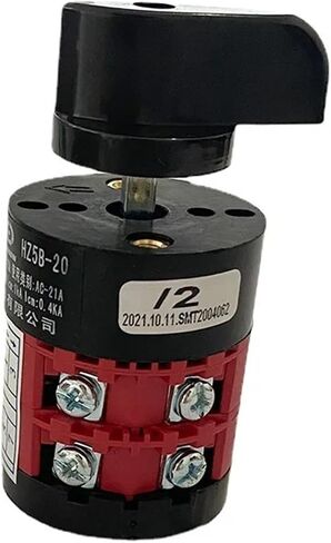 Electric 3 Position HZ5B-20/2 Red Body Combination Changeover Rotary Cam Switch 20A 2 Poles 8 Terminals Silver Contact in Saudi Arabia