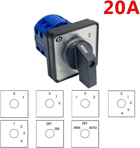 Electric 2/3/4 Position 8 Terminals Rotary Cam Changeover Switch with Screws Useful Tool 660V 20A LW28-20 LW26-20 YMW26 Series(0-1-2) in Saudi Arabia