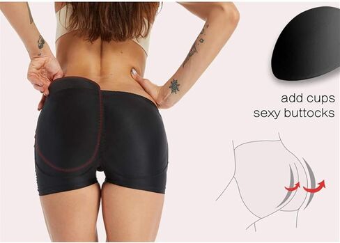 Womens Underwear Boyshorts Seamless Butt Lifter Ladies Panties Padded Boxers Briefs Shapewear Shorts (Color : Black, Size : XL/X-Large) in Saudi Arabia