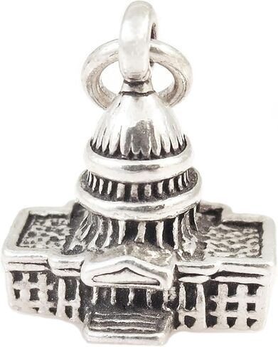 The United States Capitol Building Washington DC 3D 925 Solid Sterling Silver Charm Dangle Pendant Bracelet Crafting in Saudi Arabia