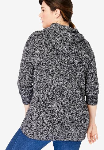 Woman Within Plus Size Shaker Sweater Pullover Hoodie in Saudi Arabia