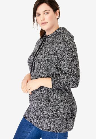 Woman Within Plus Size Shaker Sweater Pullover Hoodie in Saudi Arabia