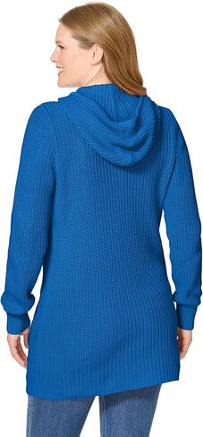 Woman Within Plus Size Shaker Sweater Pullover Hoodie in Saudi Arabia