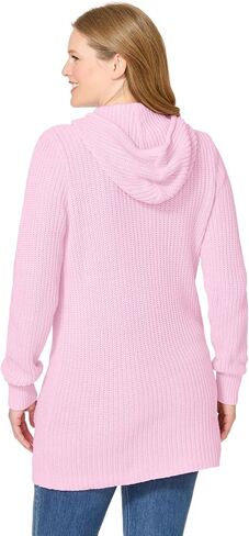 Woman Within Plus Size Shaker Sweater Pullover Hoodie in Saudi Arabia