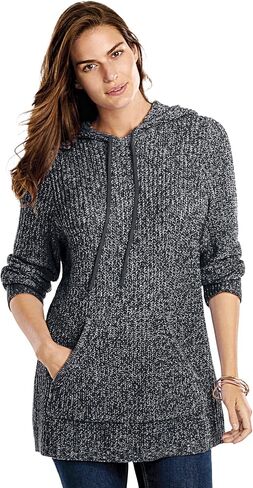 Woman Within Plus Size Shaker Sweater Pullover Hoodie in Saudi Arabia
