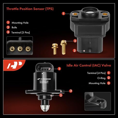 A-premium idle control valve IAC + Throttle position sensor tps متوافق مع جيب جراند شيروكي 1993-1996 ، Wrangler 1991-1995/1997 ، Cherokee 1991-1996 ، Comanche 1991-1992 ، TJ 1997 ، 4.0L in Kuwait
