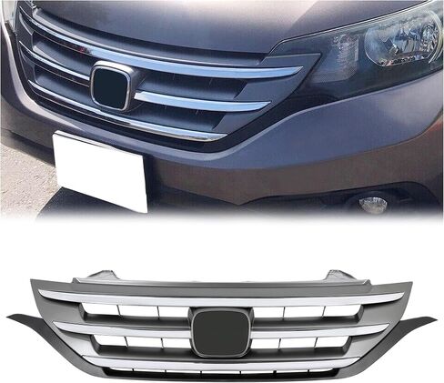 Kojem Front Bumper Grille Compatible with 2012-2014 Honda CRV CR-V 4-Door Hood Upper Grill w/Chrome Molding Trim Replacement for HO1200211, 71121T0GA01ZA in Saudi Arabia