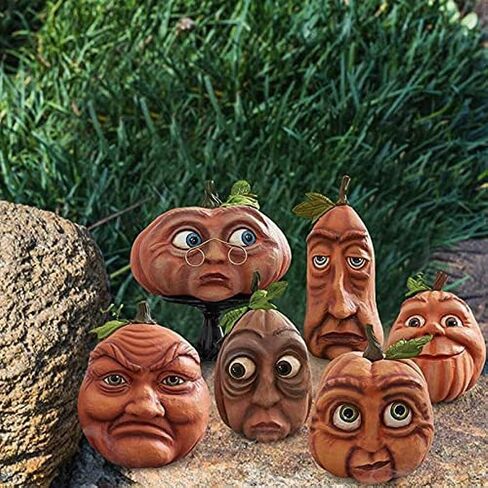 Expressive Pumpkin Family Halloween Decorations, Pumpkin Lantern Venue Props for Haunted House Bar Party in Saudi Arabia