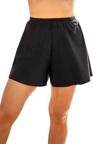 Swim 365 Women's Plus Size Sweat Short مع موجز التحكم في البطن المدمج in Saudi Arabia
