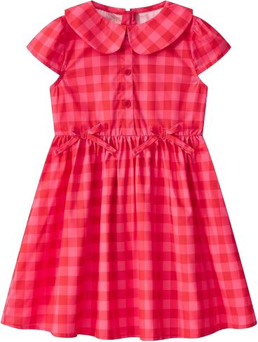 Little Bitty Girls Gingham Dress Sleeveless Checkered Peter Pan Collar Swing Kids Plaid Summer Sundress Party 2-7 Years in Saudi Arabia