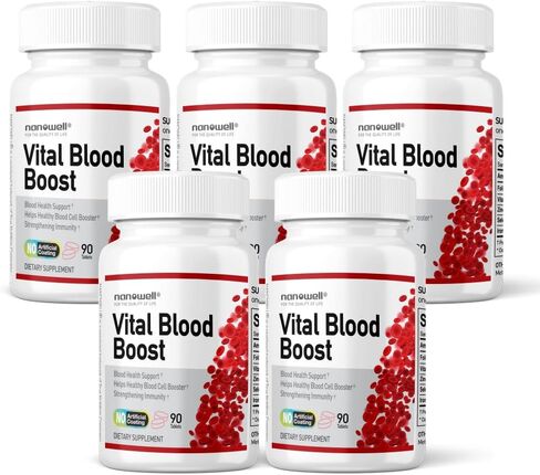 Vital Blood Boost - Dietary Supplement for White and Red Blood Cell Support - Iron with Selenium, Zinc, Vitamin B12 & Folic Acid - 90 Tablets, 90 Day Supply in Saudi Arabia