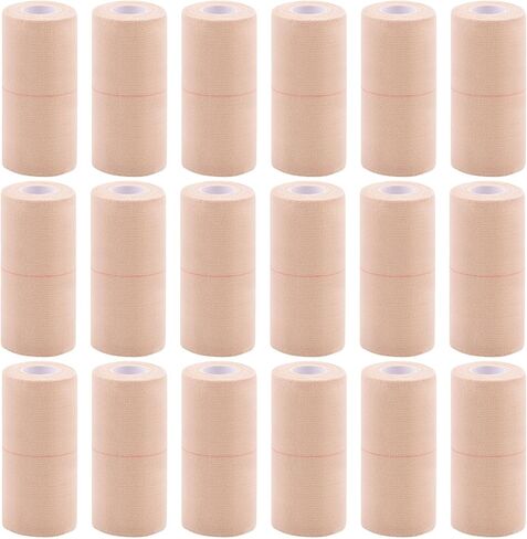 BQTQ 6 Rolls Elastic Adhesive Tape 4 Inch Elastic Bandage Wrap Self Adhesive Wound Wrap Self Adherent Stretch Bandage Sports Tape Elastic Tape Bandage for Wrist Ankle Swelling Sprains (Beige) in Kuwait