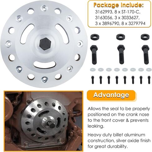 3162992 Crankshafment Front Seal Tool مجموعة أدوات أدوات التثبيت لـ Cummins Signature ISX QSX و 3164780 Crankshaved الخلفية الخلفية الختم الرئيسية وملابس الأكمام المزيل/مجموعة أدوات التثبيت لـ Cummins ISX QSX ISX15 ISX12 in Saudi Arabia