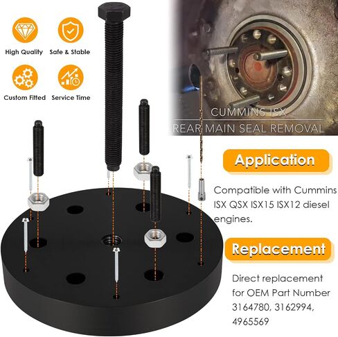 3162992 Crankshafment Front Seal Tool مجموعة أدوات أدوات التثبيت لـ Cummins Signature ISX QSX و 3164780 Crankshaved الخلفية الخلفية الختم الرئيسية وملابس الأكمام المزيل/مجموعة أدوات التثبيت لـ Cummins ISX QSX ISX15 ISX12 in Saudi Arabia