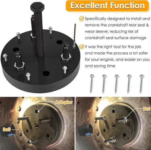 3162992 Crankshafment Front Seal Tool مجموعة أدوات أدوات التثبيت لـ Cummins Signature ISX QSX و 3164780 Crankshaved الخلفية الخلفية الختم الرئيسية وملابس الأكمام المزيل/مجموعة أدوات التثبيت لـ Cummins ISX QSX ISX15 ISX12 in Saudi Arabia