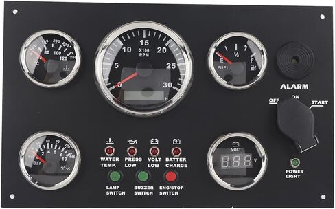 Gauge Cluster مجموعة مقياس درجة حرارة الماء ارتفاع درجة حرارة ضغط الزيت العداد 24V شاشة LCD الرقمية مع الإضاءة الخلفية لسيارة السيارة البحرية الفولاذ المقاوم للصدأ IP67 316 in Saudi Arabia