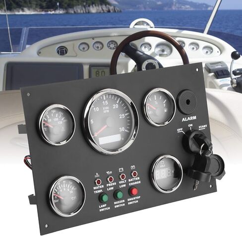 Gauge Cluster مجموعة مقياس درجة حرارة الماء ارتفاع درجة حرارة ضغط الزيت العداد 24V شاشة LCD الرقمية مع الإضاءة الخلفية لسيارة السيارة البحرية الفولاذ المقاوم للصدأ IP67 316 in Saudi Arabia
